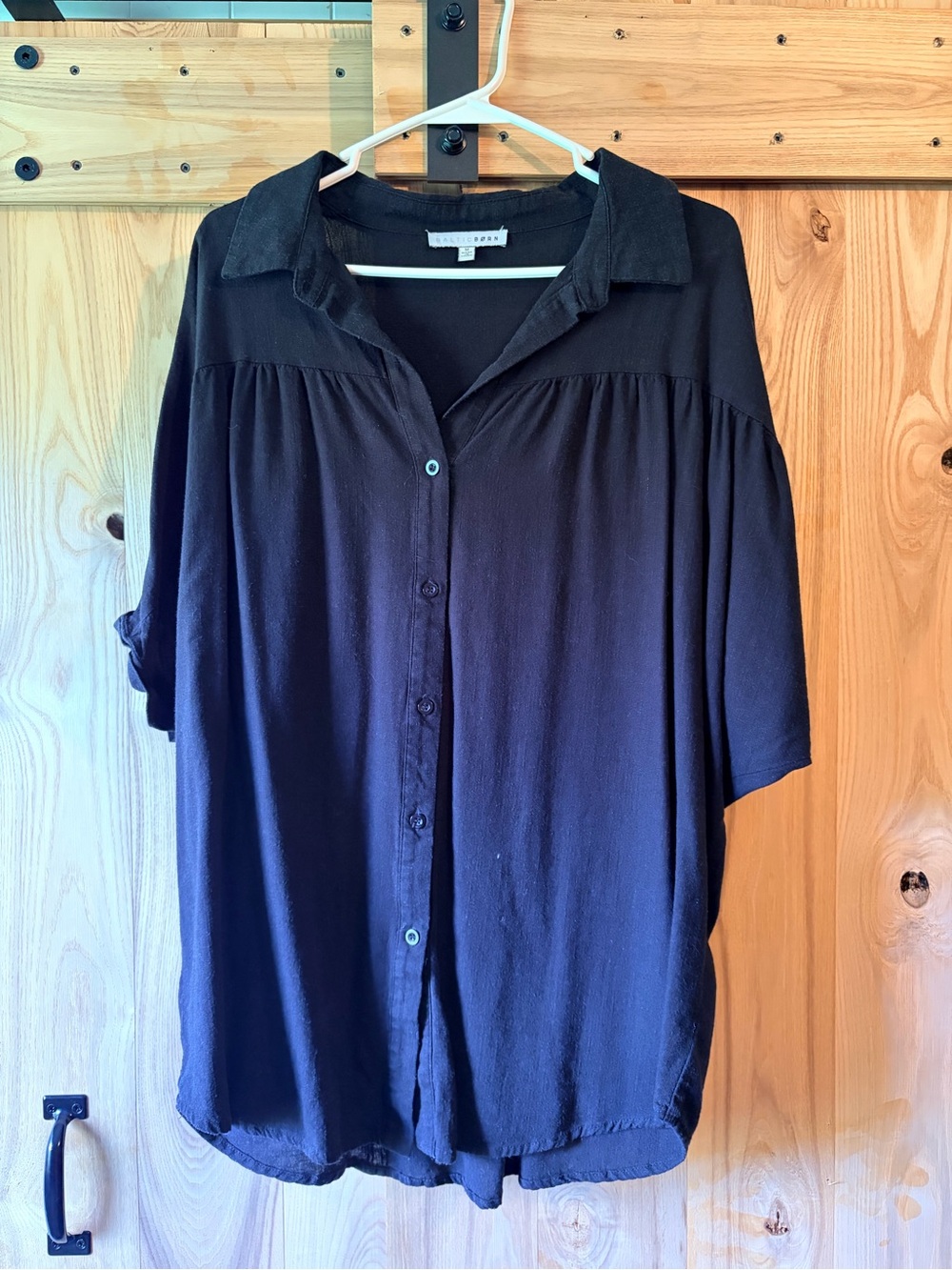 Baltic Born Black Button-Front Women’s Blouse